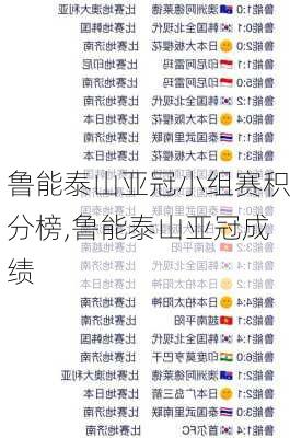 鲁能泰山亚冠小组赛积分榜,鲁能泰山亚冠成绩