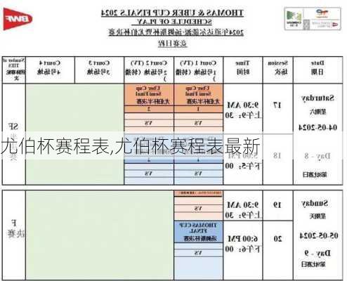 尤伯杯赛程表,尤伯杯赛程表最新