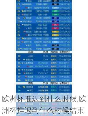 欧洲杯推迟到什么时候,欧洲杯推迟到什么时候结束