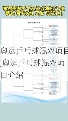 奥运乒乓球混双项目,奥运乒乓球混双项目介绍