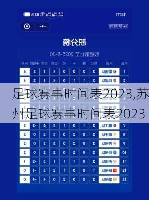 足球赛事时间表2023,苏州足球赛事时间表2023