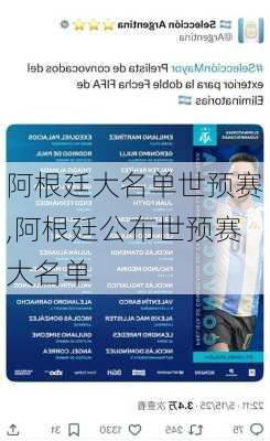 阿根廷大名单世预赛,阿根廷公布世预赛大名单