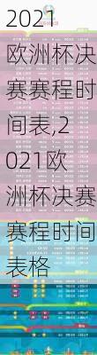 2021欧洲杯决赛赛程时间表,2021欧洲杯决赛赛程时间表格