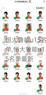 恒大鲁能u15名单,恒大鲁能u15名单最新
