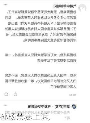 孙杨禁赛上诉,