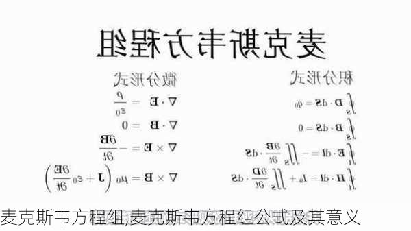 麦克斯韦方程组,麦克斯韦方程组公式及其意义