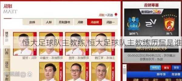 恒大足球队主教练,恒大足球队主教练历届是谁
