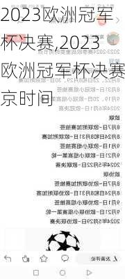 2023欧洲冠军杯决赛,2023欧洲冠军杯决赛北京时间