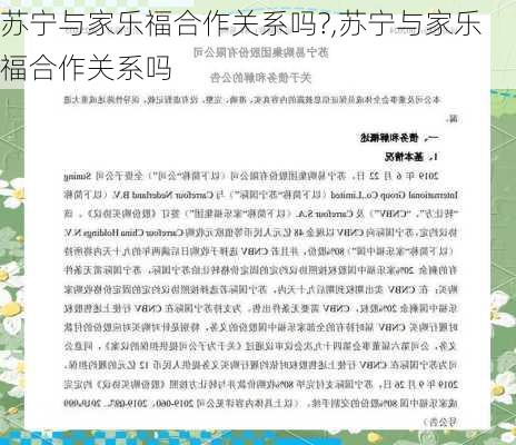 苏宁与家乐福合作关系吗?,苏宁与家乐福合作关系吗