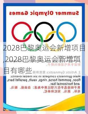2028巴黎奥运会新增项目,2028巴黎奥运会新增项目有哪些