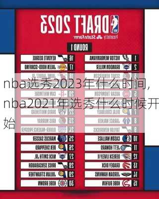 nba选秀2023年什么时间,nba2021年选秀什么时候开始