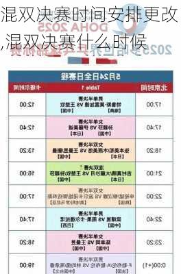 混双决赛时间安排更改,混双决赛什么时候
