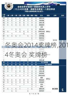 冬奥会2014奖牌榜,2014冬奥会 奖牌榜