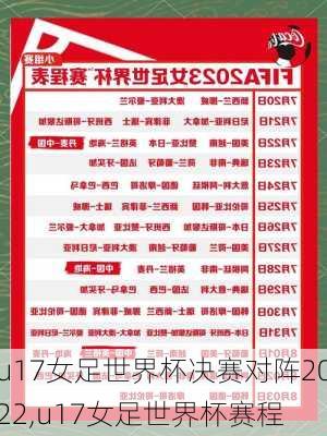 u17女足世界杯决赛对阵2022,u17女足世界杯赛程