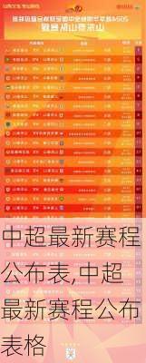 中超最新赛程公布表,中超最新赛程公布表格