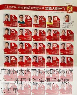 广州恒大淘宝俱乐部球员简介,广州恒大淘宝俱乐部球员名单