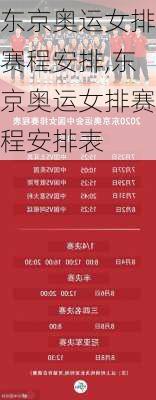 东京奥运女排赛程安排,东京奥运女排赛程安排表