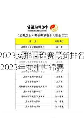 2023女排世锦赛最新排名,2023年女排世锦赛