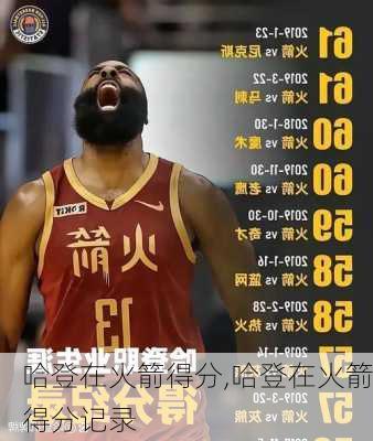 哈登在火箭得分,哈登在火箭得分记录