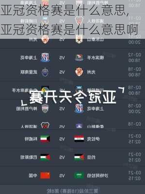 亚冠资格赛是什么意思,亚冠资格赛是什么意思啊