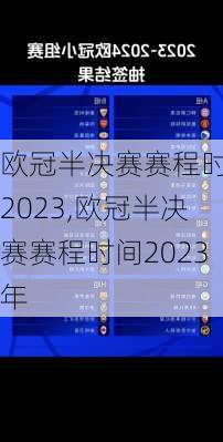 欧冠半决赛赛程时间2023,欧冠半决赛赛程时间2023年