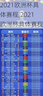 2021欧洲杯具体赛程,2021欧洲杯具体赛程表