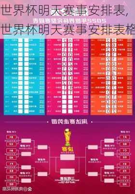 世界杯明天赛事安排表,世界杯明天赛事安排表格
