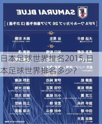日本足球世界排名2015,日本足球世界排名多少?