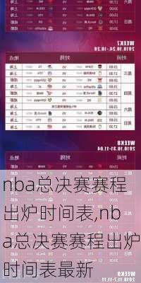 nba总决赛赛程出炉时间表,nba总决赛赛程出炉时间表最新
