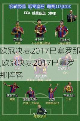 欧冠决赛2017巴塞罗那,欧冠决赛2017巴塞罗那阵容